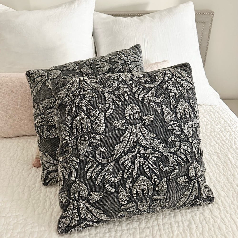 vintage flax linen decorative pillows